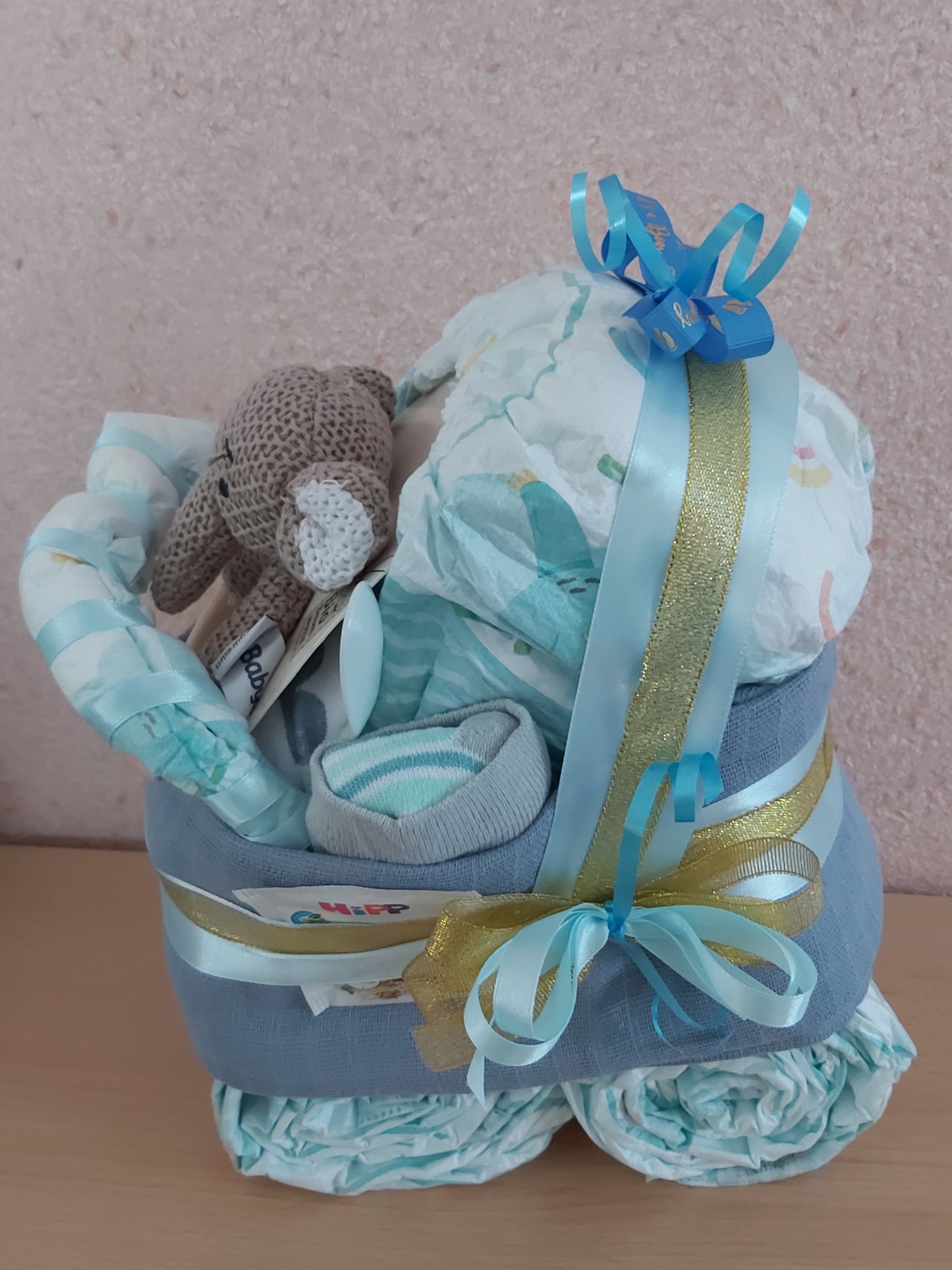 Handgemachte Windeltorte Kinderwagen Mädchen/Jungen