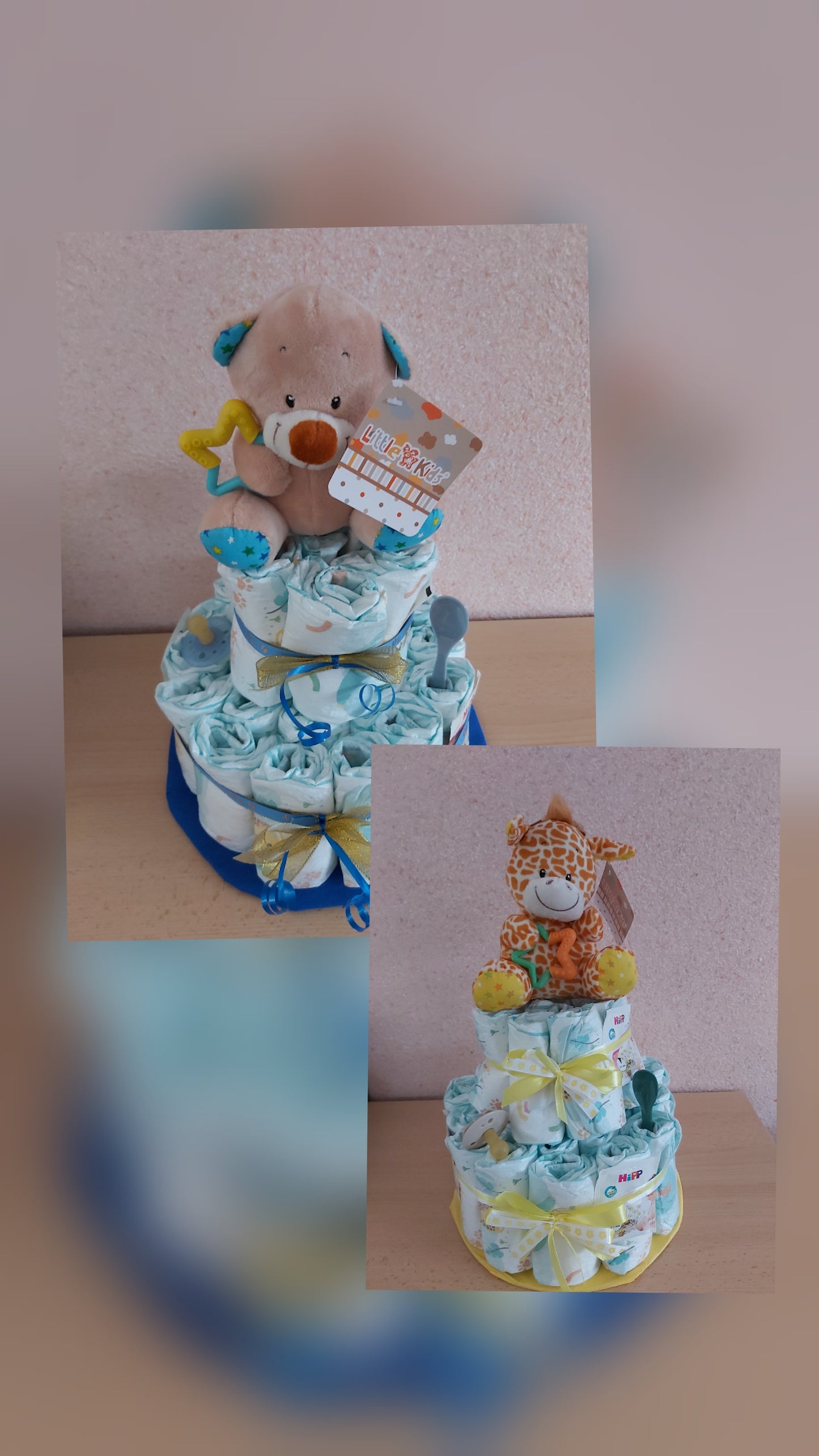 Handgemachte Windeltorte für Mädchen & Jungen