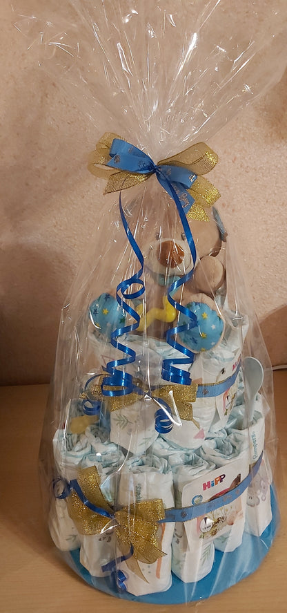 Handgemachte Windeltorte für Mädchen & Jungen