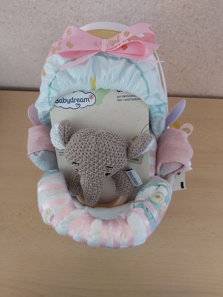 Handgemachte Windeltorte Kinderwagen Mädchen/Jungen