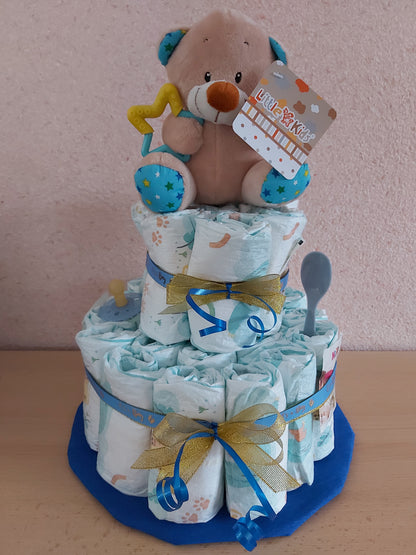 Handgemachte Windeltorte für Mädchen & Jungen