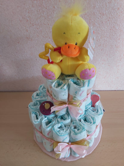 Handgemachte Windeltorte für Mädchen & Jungen