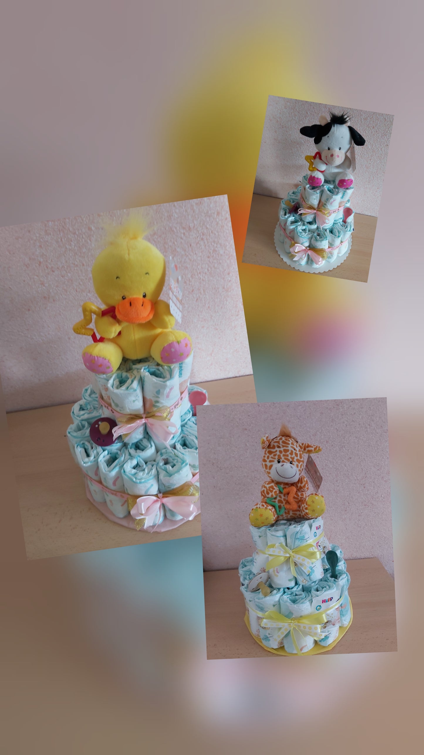 Handgemachte Windeltorte für Mädchen & Jungen