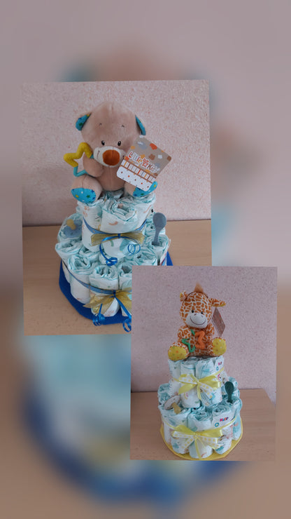 Handgemachte Windeltorte für Mädchen & Jungen